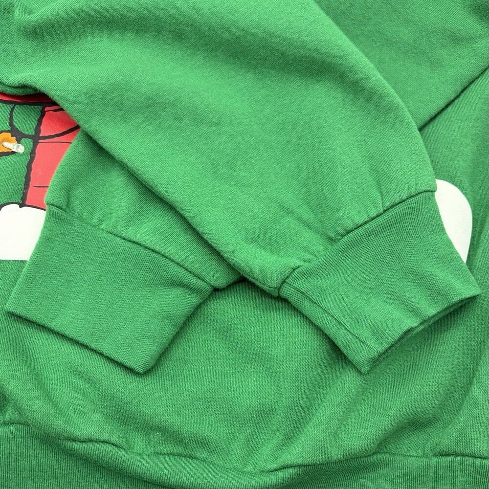 Peanuts Snoopy Small Christmas Sweatershirt Illuminating Lights Green Graphics - Picture 7 of 11